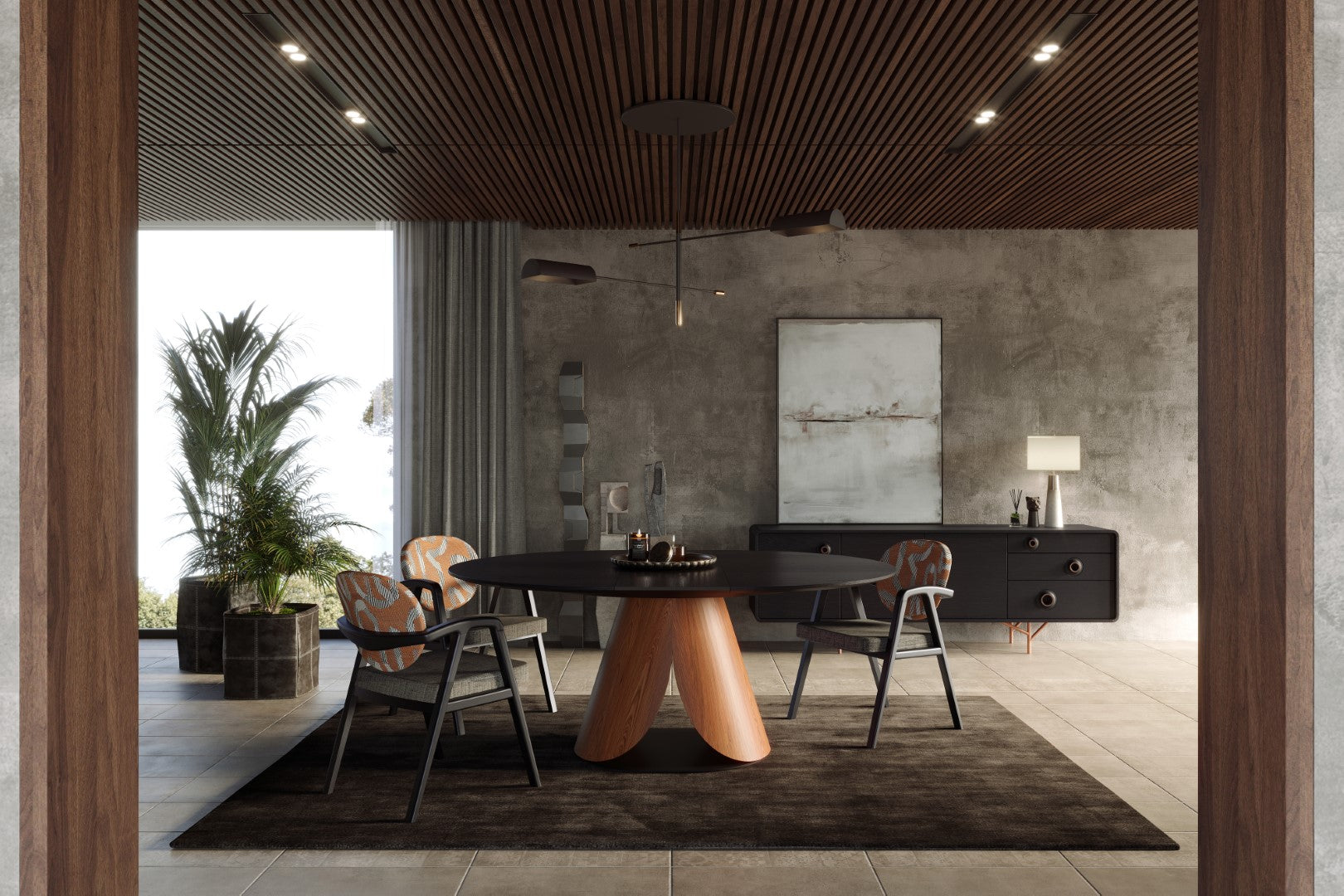 Τραπεζαρία Kappa / Black Finish Edge Series