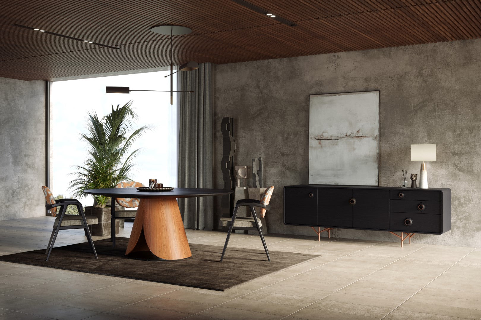 Τραπεζαρία Kappa / Black Finish Edge Series